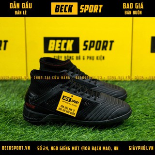 Giày bóng đá trẻ em predator 19.3 đen tuyền đế boost cao cổ tf