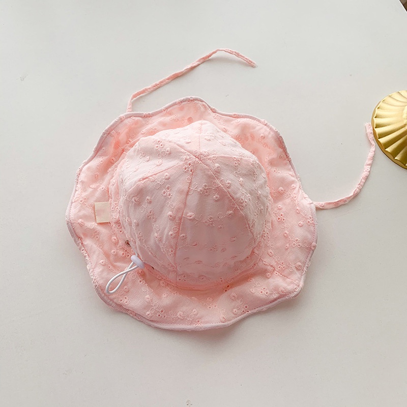 Mũ xô bằng cotton thoáng khí họa tiết hoa thiết kế dễ thương cho bé gái