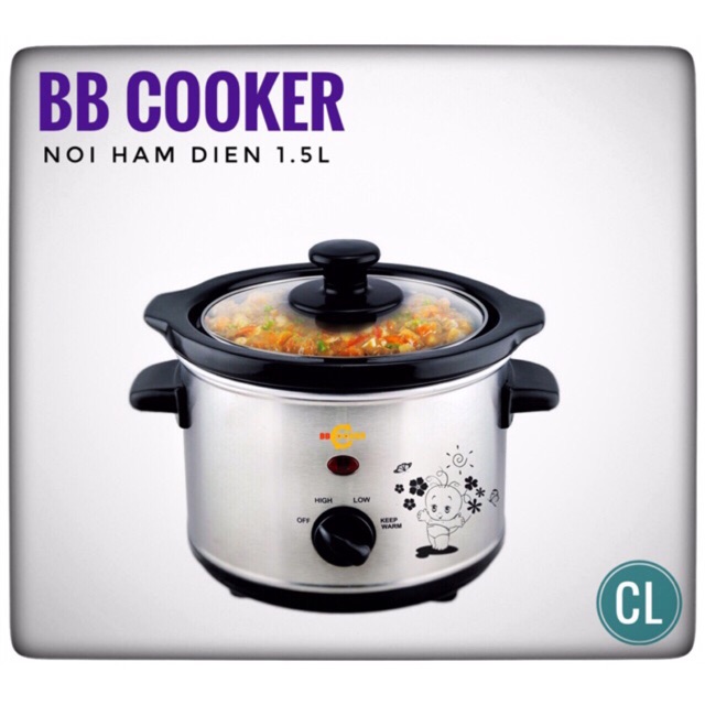 (Tro Gia)Hang chính hang. Nồi nấu cháo đa năng BB Cooker 1,5l