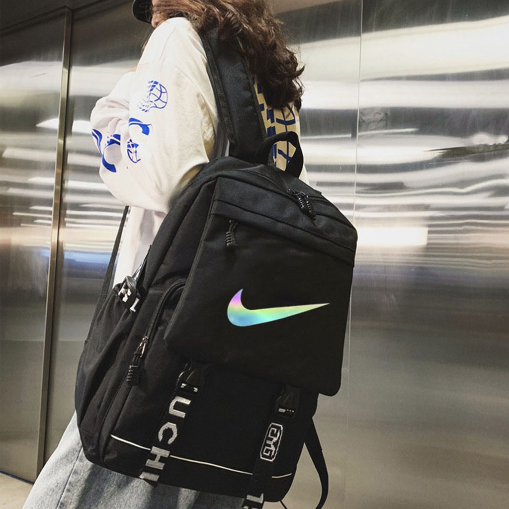 Balo Đi Học Ulzzang Thời Trang Unisex Hàn Quốc Logo Phát Sáng, Có Ngăn Chống Sốc Laptop Chống Nước Dùng Đi Chơi Du Lịch