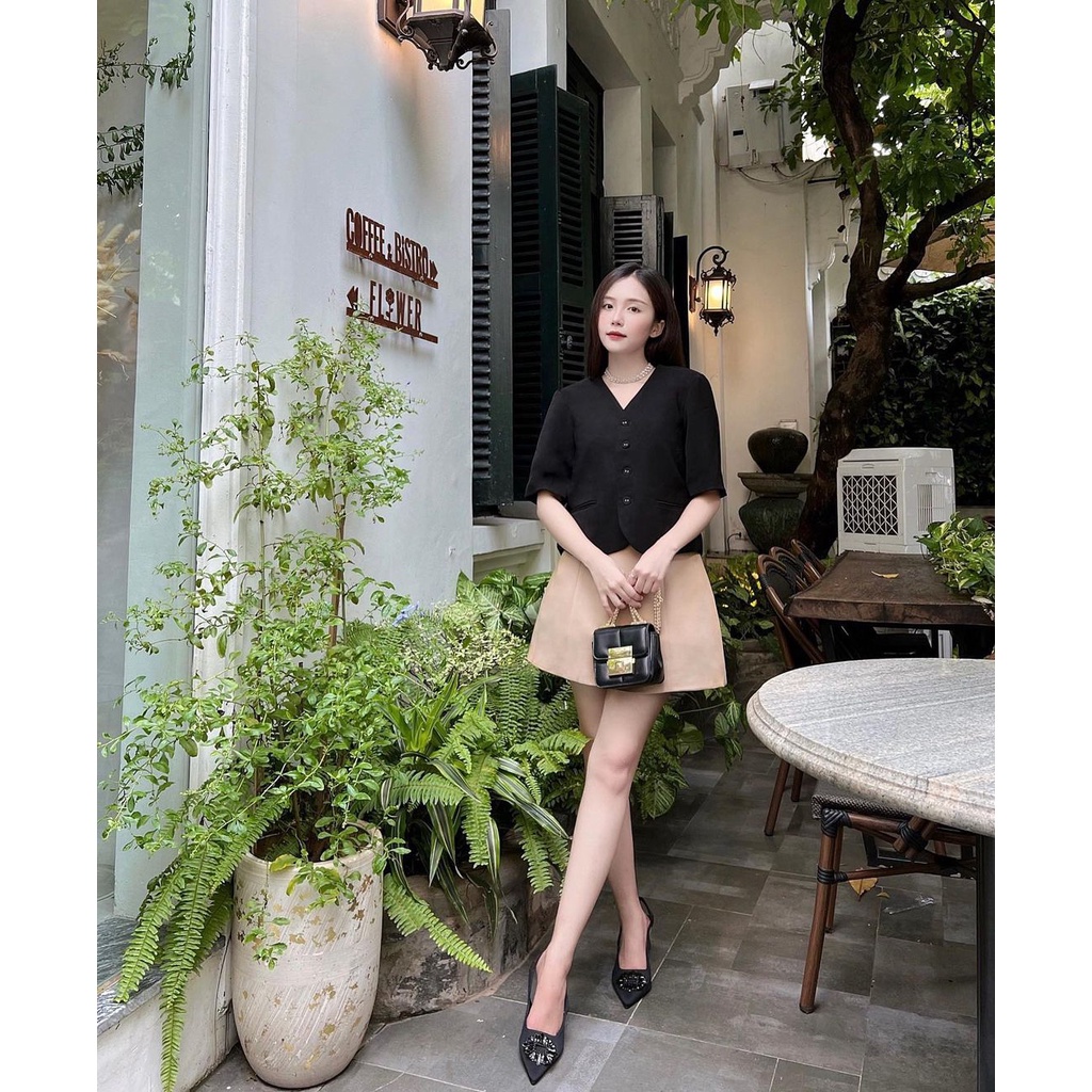 Set áo blazer nữ kèm chân váy chữ A Linly Store