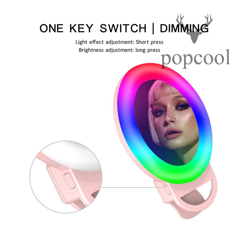 Đèn Led Tròn Mini Có Kẹp Gắn Điện Thoại Hỗ Trợ Quay Video / Chụp Ảnh Tự Sướng Tích Hợp Pin Có Thể Sạc Lại | BigBuy360 - bigbuy360.vn