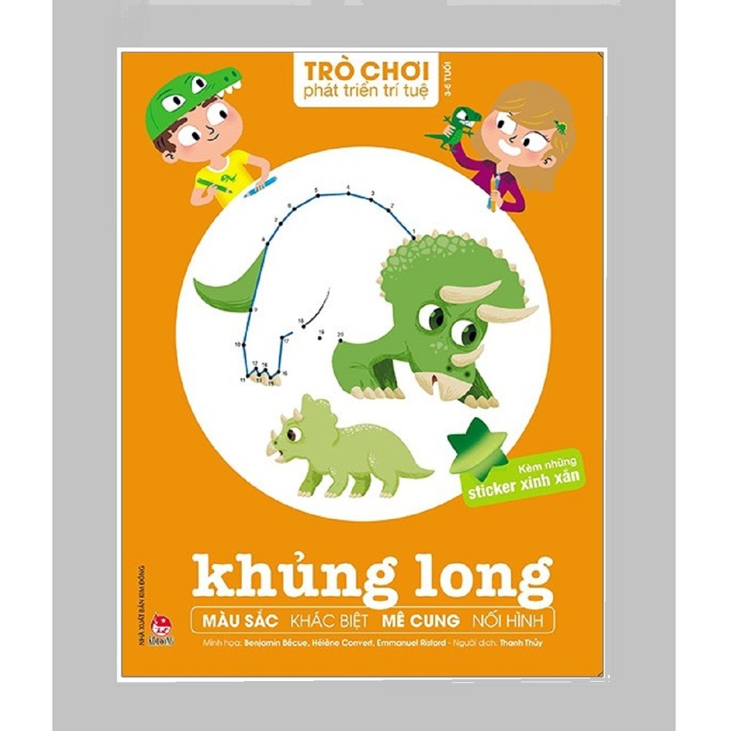 Sách - Trò Chơi Phát Triển Trí Tuệ: Khủng Long (Kèm Những Sticker Xinh Xắn)