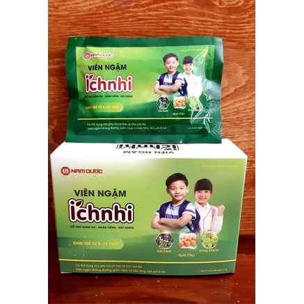 Viên ngậm Ích Nhi hộp 30 viên ngậm hỗ trợ giảm ho, đau họng, khàn tiếng cho trẻ em, phụ nữ có thai, cho con bú