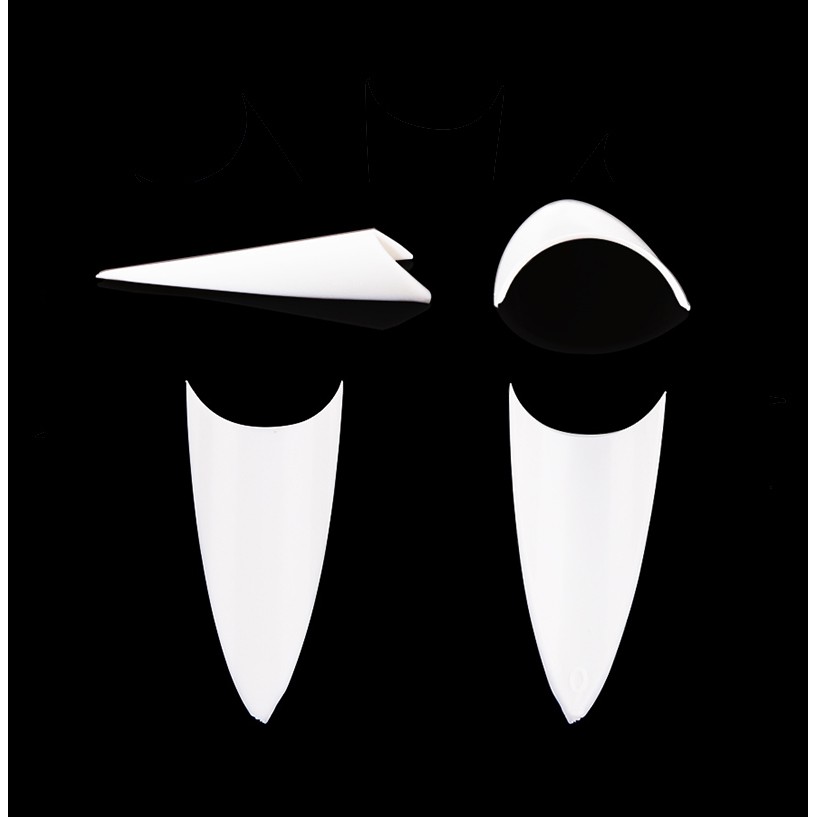 100 tấm móng tay giả Hình dạng sắc nét màu trắng, móng giả sơn gel, móng tay giả, móng giả kèm keo siêu rẻ