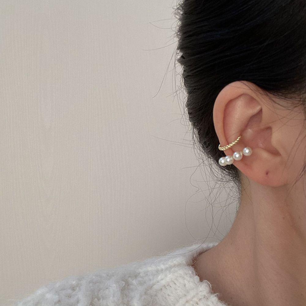 Khuyên Kẹp Vành Tai Hai Lớp Không Xỏ Hình Chữ C Ngọt Ngào Dành Cho Nữ MXMUSTY