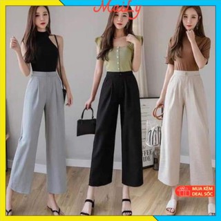 Quần đũi nữ ống rộng culottes form dáng đẹp - Quần đũi suông ống rộng thiết kế lưng chun mặc cực kỳ thoải mái