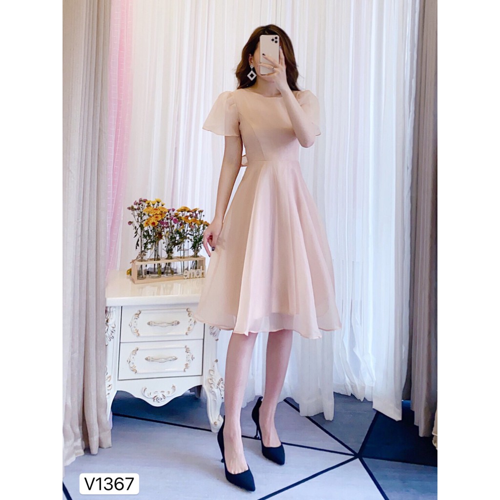 Váy be xòe thắt nơ lưng V1367 - Đẹp Shop DVC (Kèm ảnh thật trải sàn do shop tự chụp) | BigBuy360 - bigbuy360.vn