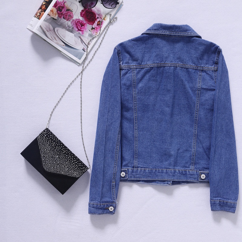 Áo Khoác Denim Tay Dài Kiểu Dáng Trẻ Trung Năng Động Cho Nữ