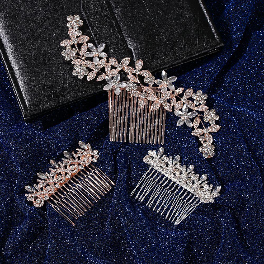 ESPO Lược Cài Tóc Đính Đá Pha Lê Handmade Dành Cho Cô Dâu