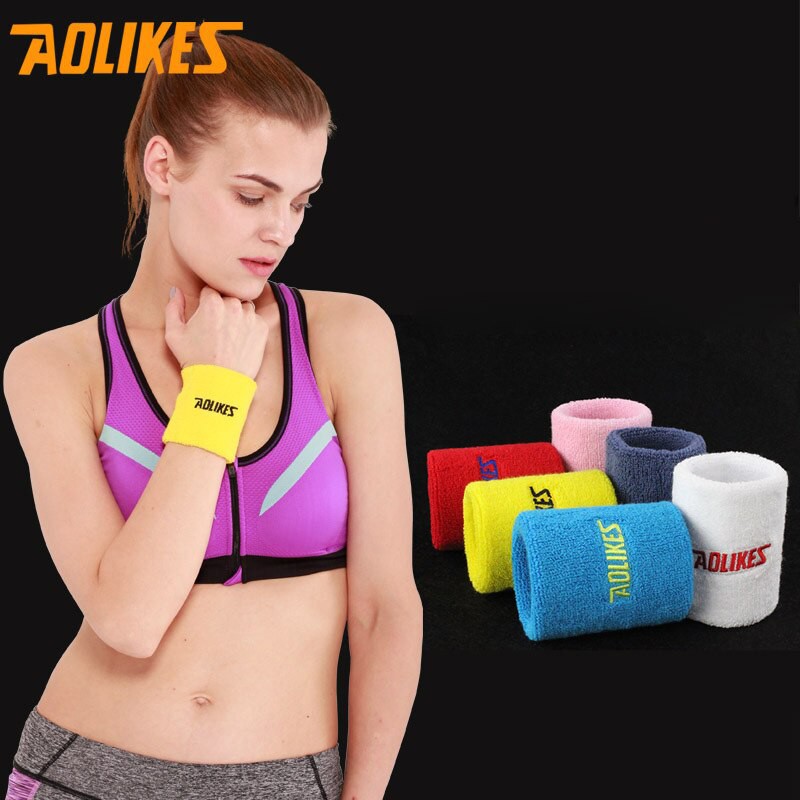 Bảo vệ cổ tay - Chặn mồ hôi tay 11cm Aolikes AL0235 chất cotton siêu thấm hút mềm mại - Fbsport