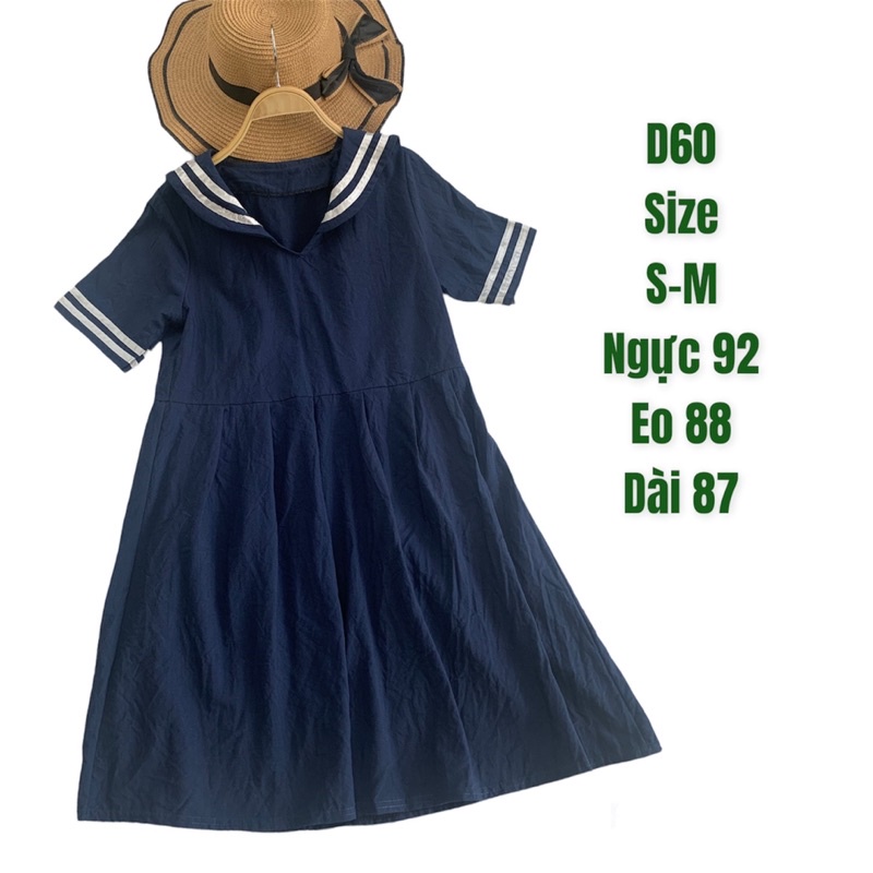 Đầm babydoll D60 form ngắn cổ thuỷ thủ 2hand Nhật si tuyển (ảnh thật)