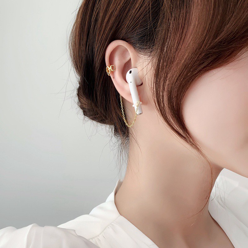 Cặp khuyên tai dài treo tai nghe Airpods chống mất