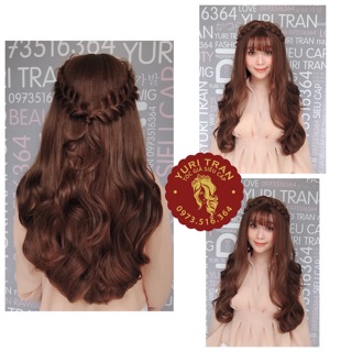 Tóc bộ xoăn bầu 70 nâu tây