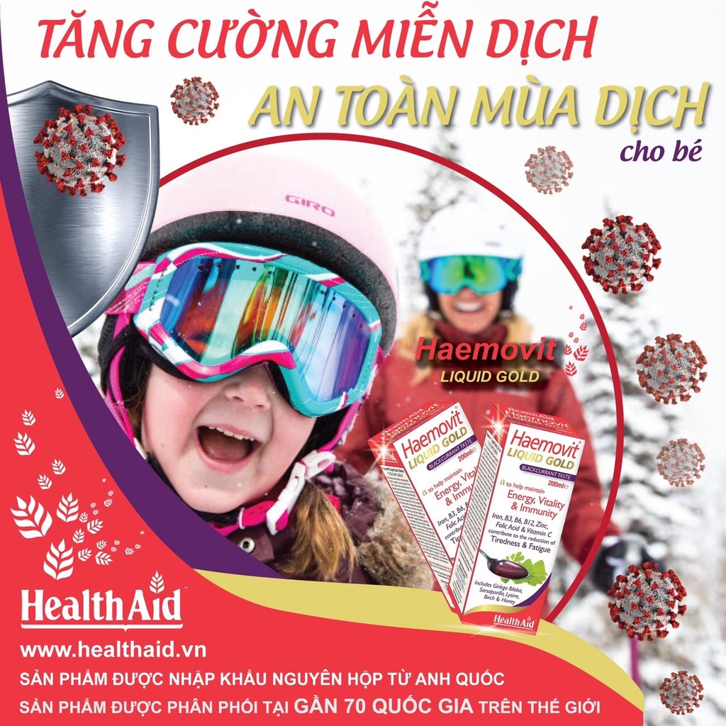 [NHẬP KHẨU ANH QUỐC]Siro Bổ Máu Tổng Hợp Health Aid Heamovit Liquid Gold 200ml- Hỗ trợ ăn ngon, ngủ ngon, thiếu máu..