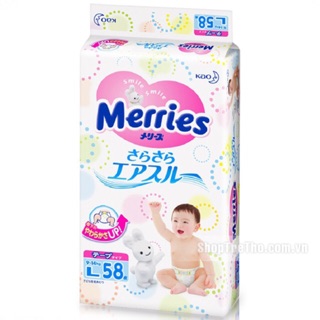 Bỉm dán merries s82+6, m64+4, l54+4, m58+6