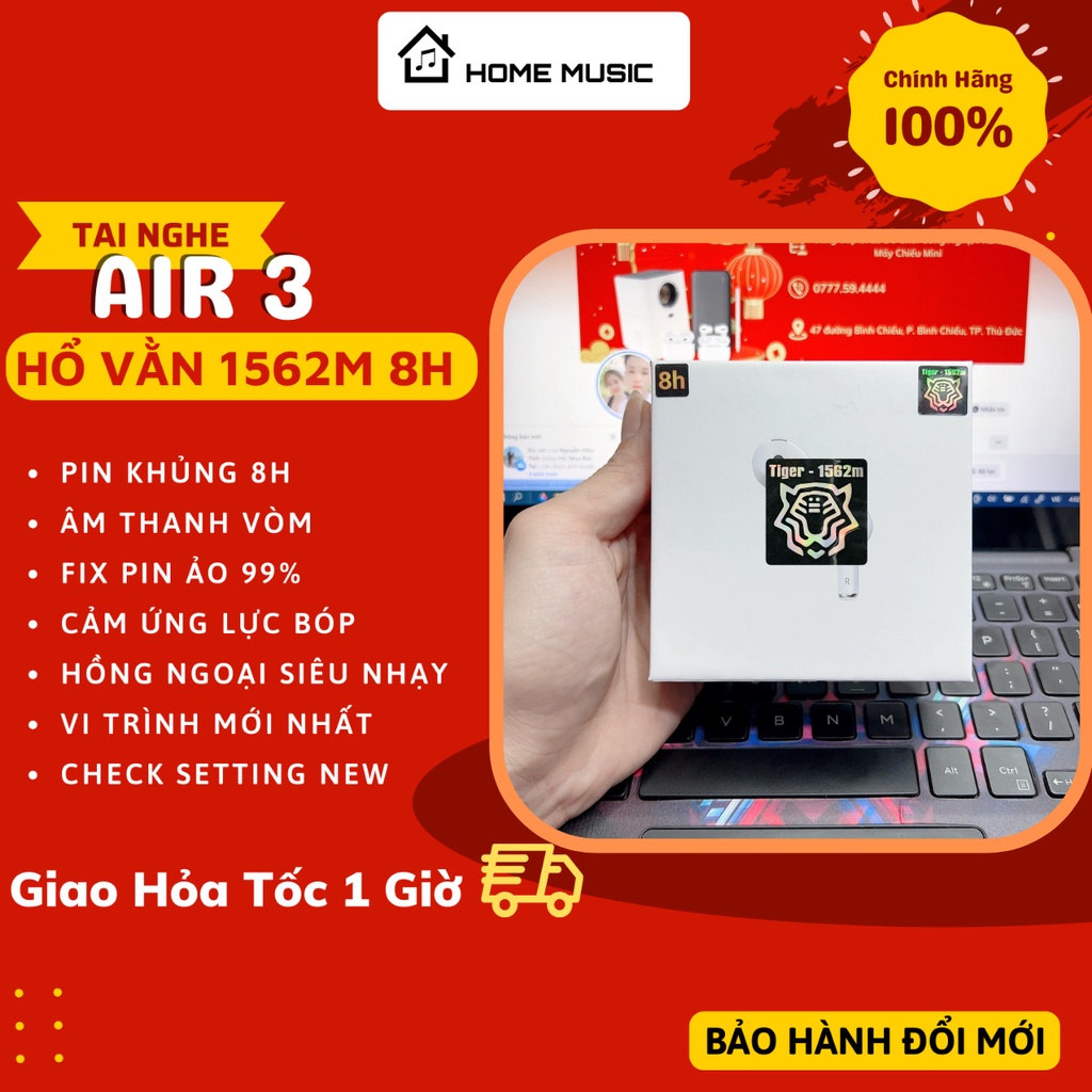 Tai Nghe Bluetooth không dây tws Ap 3 2021 Louda hổ vằn 1562M Pin 6h nghe siêu hay, mới nhất