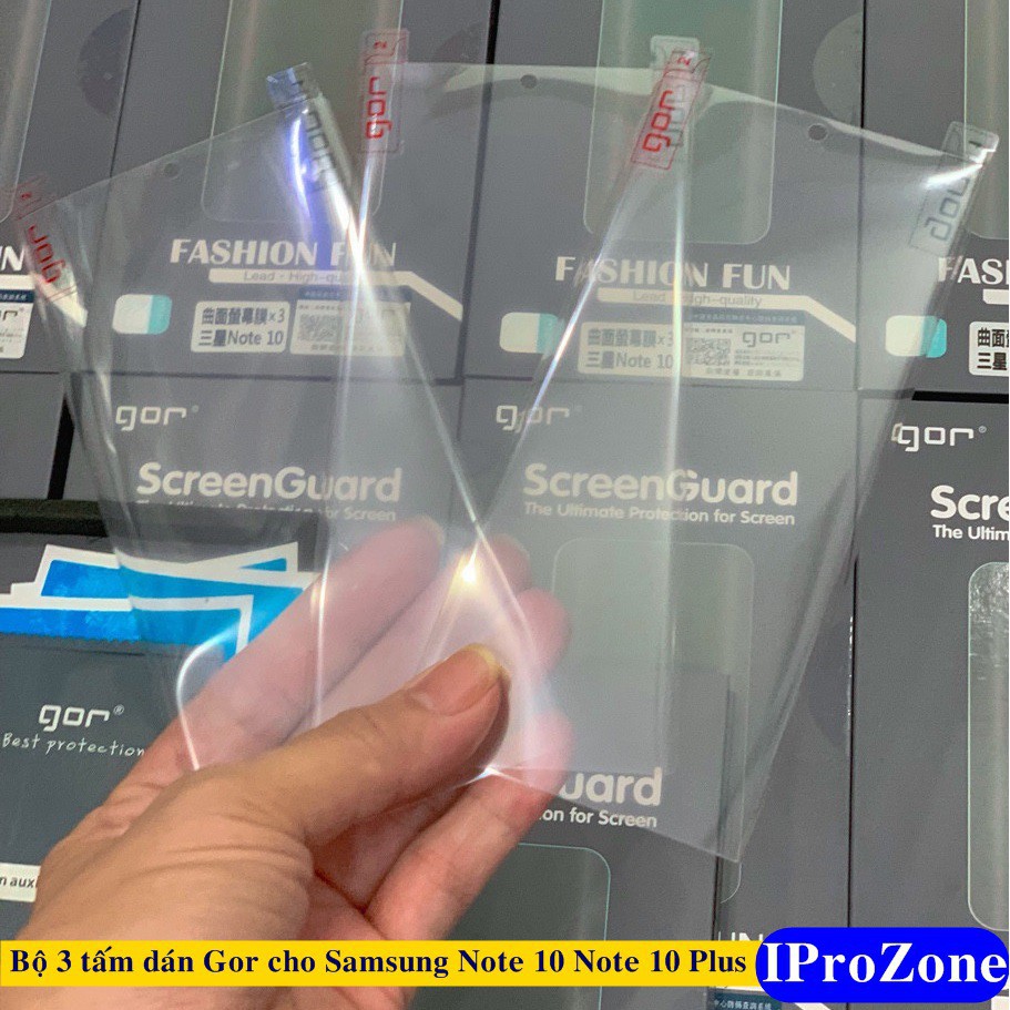 Bộ 3 miếng dán màn hình Gor cho Samsung galaxy Note 10 , Note 10 Plus