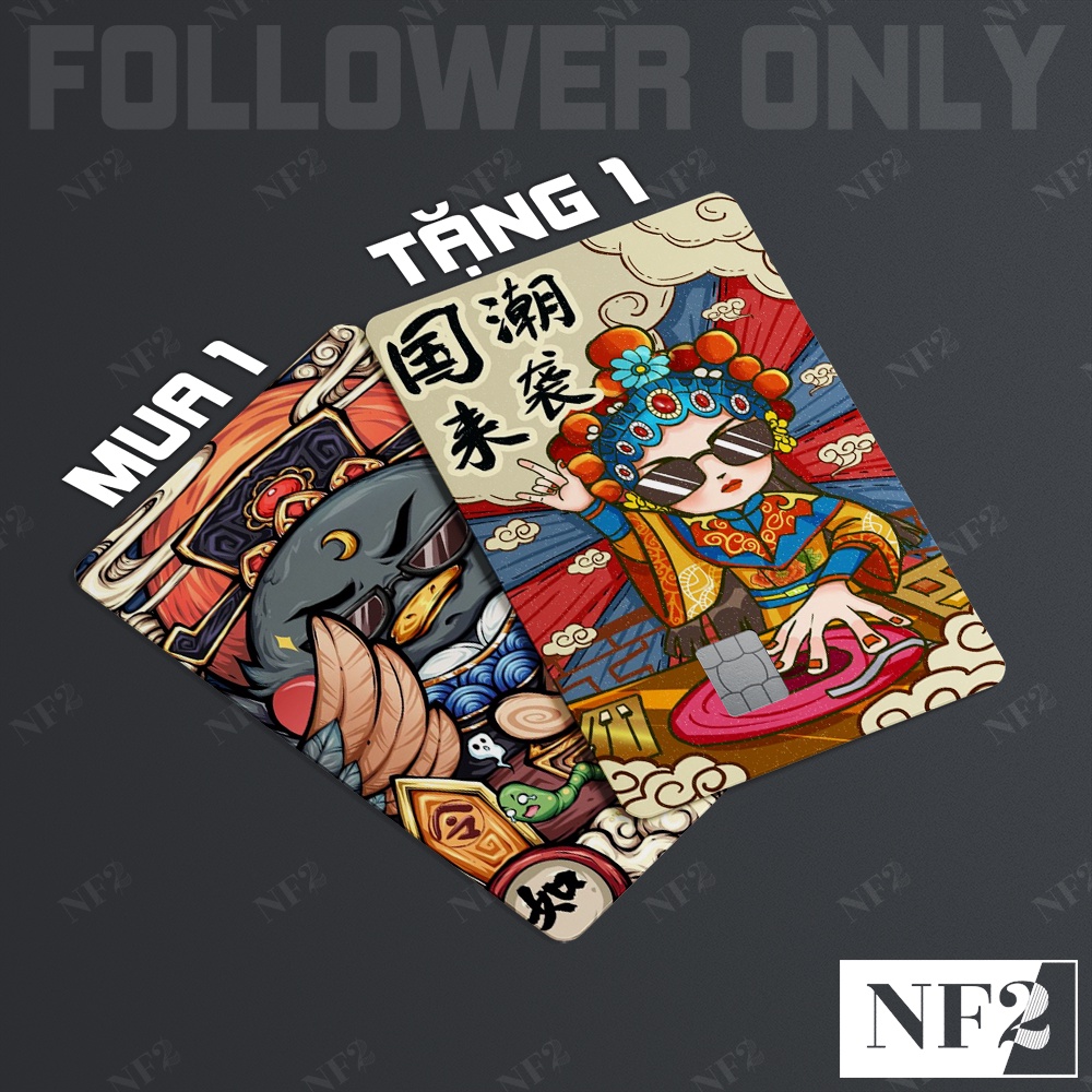 BỘ TRANH DỄ THƯƠNG TQ1 - Decal Sticker Thẻ ATM  Miếng Dán Trang Trí NF2 Cards