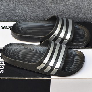 DÉP ADIDAS DURAMO CHÍNH HÃNG MÀU ĐEN SỌC BẠC