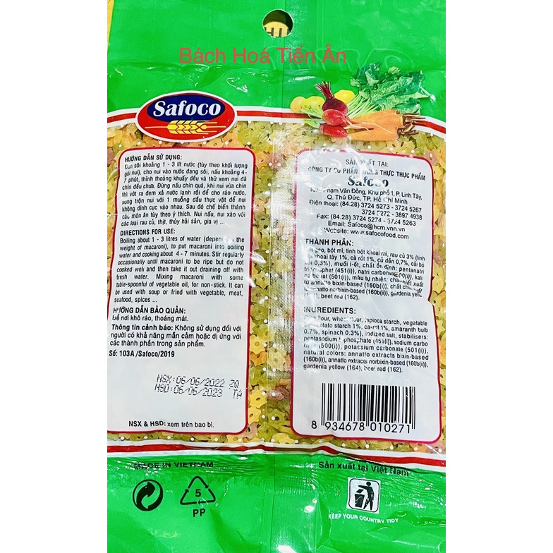 Nui Rau Củ Safoco Macaroni 200g