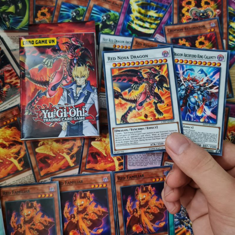 [BÀI IN] Bài YuGiOh - Hộp Thẻ Bài FullBox - Bộ 54 lá bài Red Dragon của Jack Atlas - Card Game VN