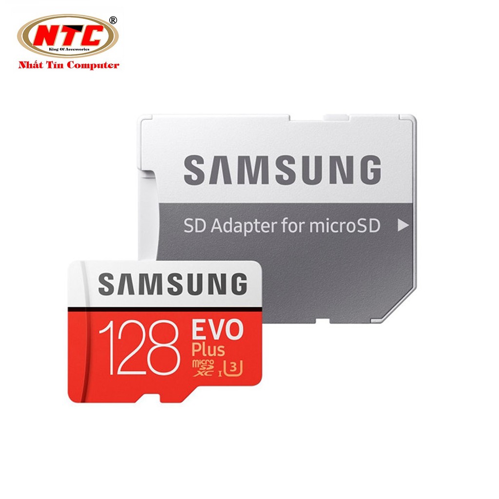 [Mã ELMS5 giảm 7% đơn 300K] Thẻ nhớ MicroSDXC Samsung Evo Plus 128GB UHS-I U3 4K 100MB/s kèm Adapter - box Hoa (Đỏ)
