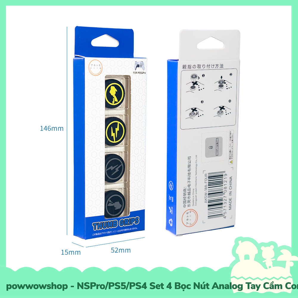 [Sẵn VN - Hỏa Tốc] NSPro/PS4/PS5 Set 4 Bọc Nút Cần Xoay Analog Cho Tay Cầm Controller Running Dark Pika