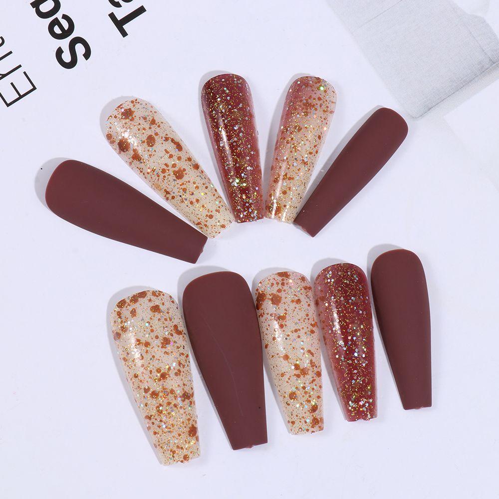 EUTUS Bộ 24 Móng Tay Giả Nối Dài Che Phủ Toàn Diện Tháo Rời Được Hình Chữ T Dành Cho Mú