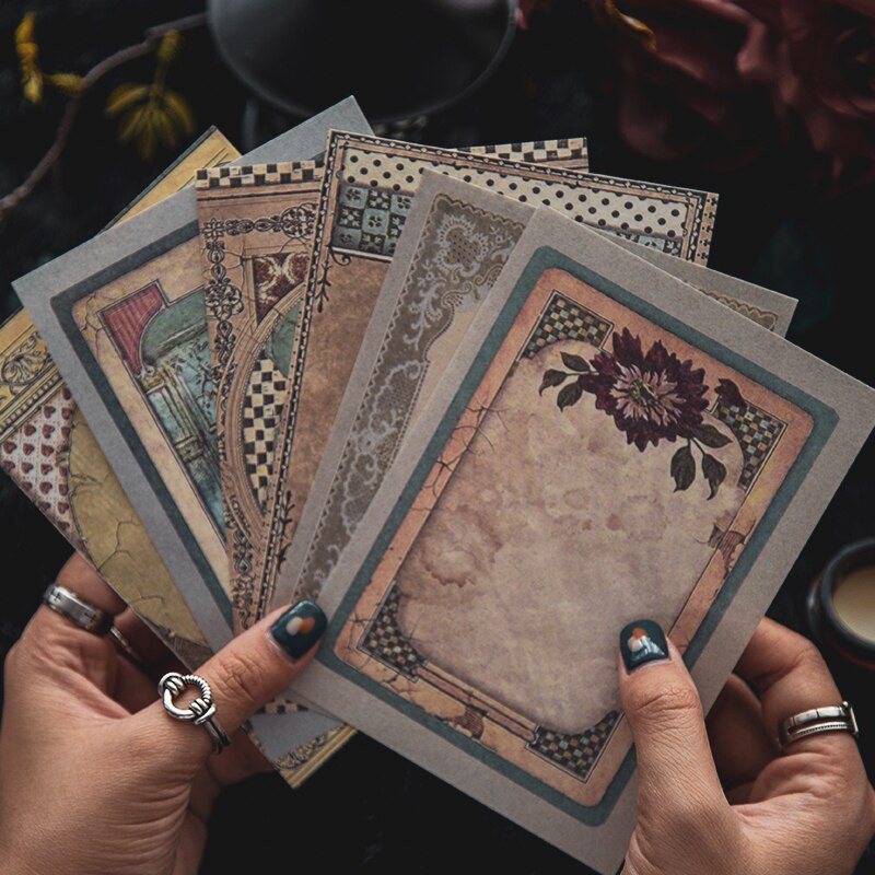 Set 30 Giấy Ghi Chú Phong Cách Vintage Dùng Trang Trí Sổ Tay Diy