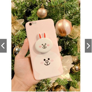Ốp lưng iphone - Ốp lưng gấu + Thỏ + Tặng Popsocket - cho iphone 5 5s 6 6s 6plus 6sPlus 7Plus 8Plus