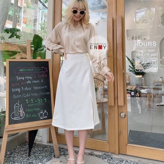 Chân váy midi xẻ tà ENVY V45 basic đi làm đi học