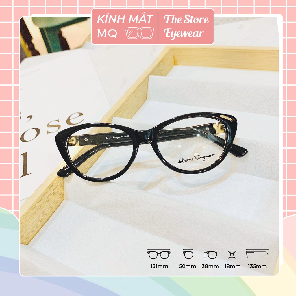 Gọng kính cận nữ, dáng mắt mèo mới về, Kính mắt MQ nhận lắp cận 0-6 độ 8037
