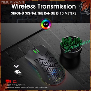 Chuột gaming không dây Hxsj T66 7 nút họa tiết tổ ong