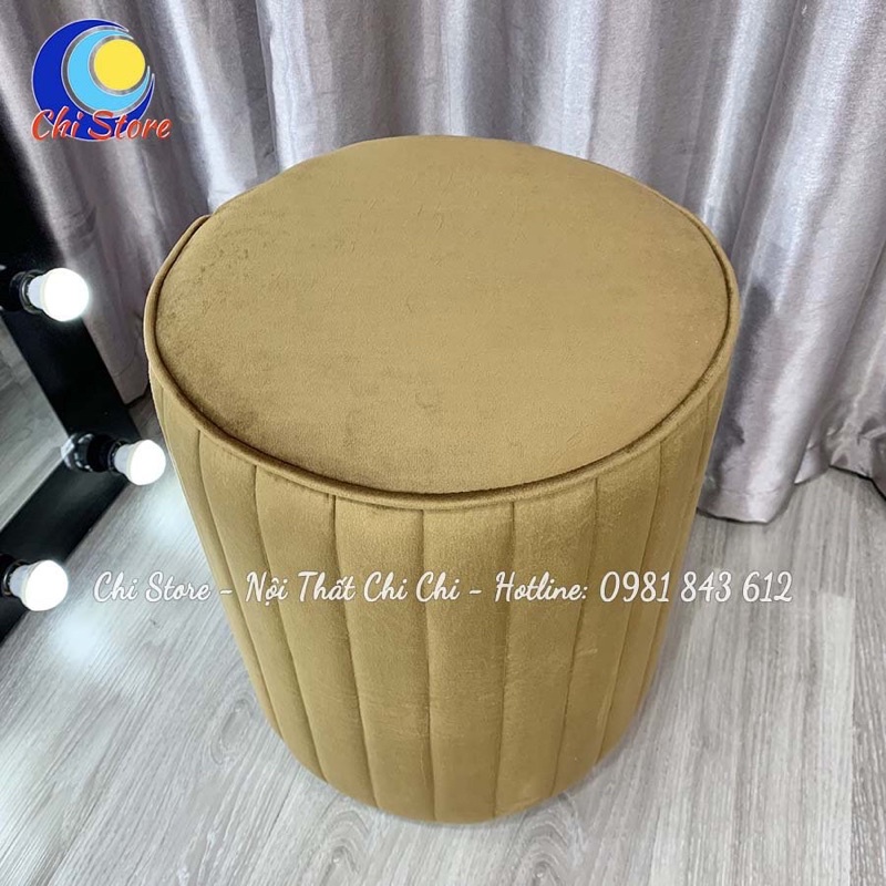 Ghế Đôn Tròn Ngồi Bàn Trang Điểm Phong Cách Bắc Âu Cao 45cm- Đường Kính 35cm, Ghế Sofa Tròn Phòng Khách Siêu Xinh