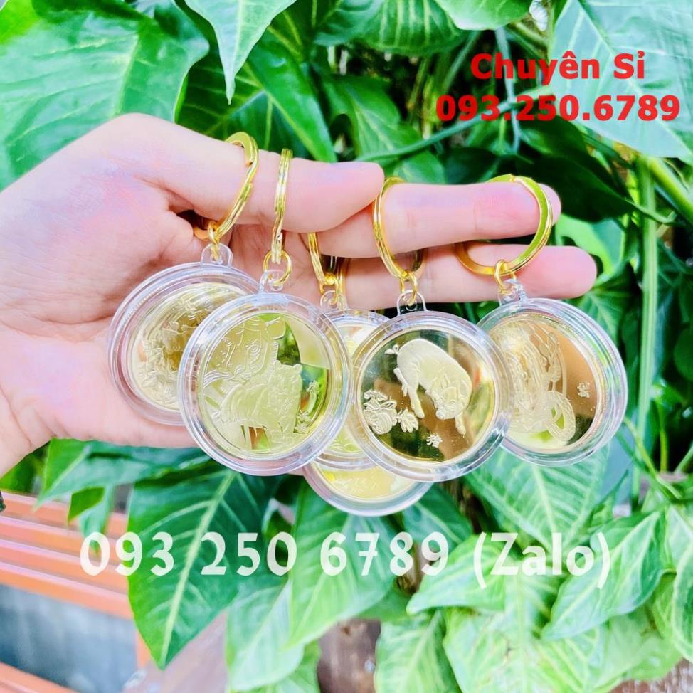 [GIÁ SỈ] Móc Khóa Xu 12 Con Giáp  Phong Thuỷ May Mắn