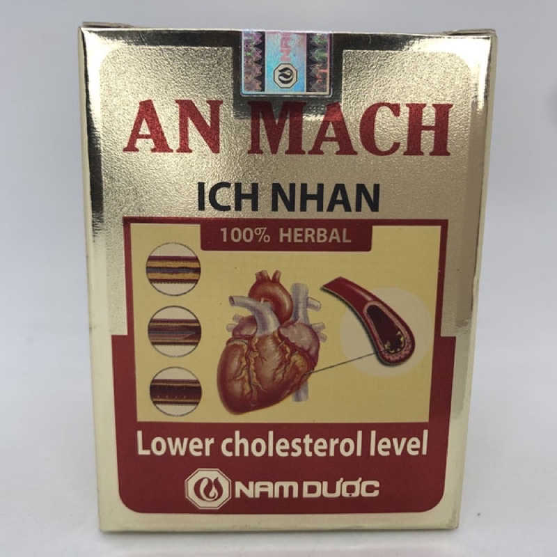 AN MẠCH ÍCH NHÂN giúp giảm mỡ máu, cải thiện tình trạng xơ vữa động mạch (Hộp 50 viên)