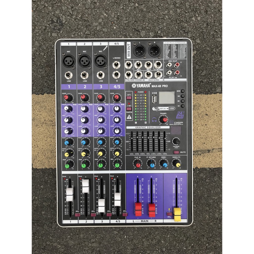 Mixer Yamaha Karaoke  Gia Đình Quán Bar Club Hội Trường Live Stream Cao Cấp Max 68 Pro Bluetooth 100 Hiệu Ứng Vang