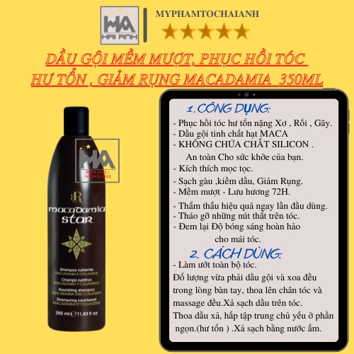 Dầu gội chăm sóc và phục hồi tóc hư tổn với hương thơm quyến rũ RRLINE Macadamia Collagen Star | WebRaoVat - webraovat.net.vn