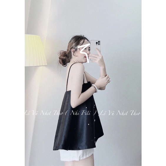 SET ÁO DOLL 2S ĐÍNH ĐÁ HOA + SHORT GẤM TRẮNG