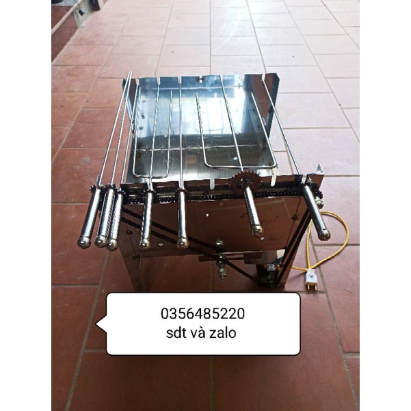 Máy nướng thịt mini quay tự động inox