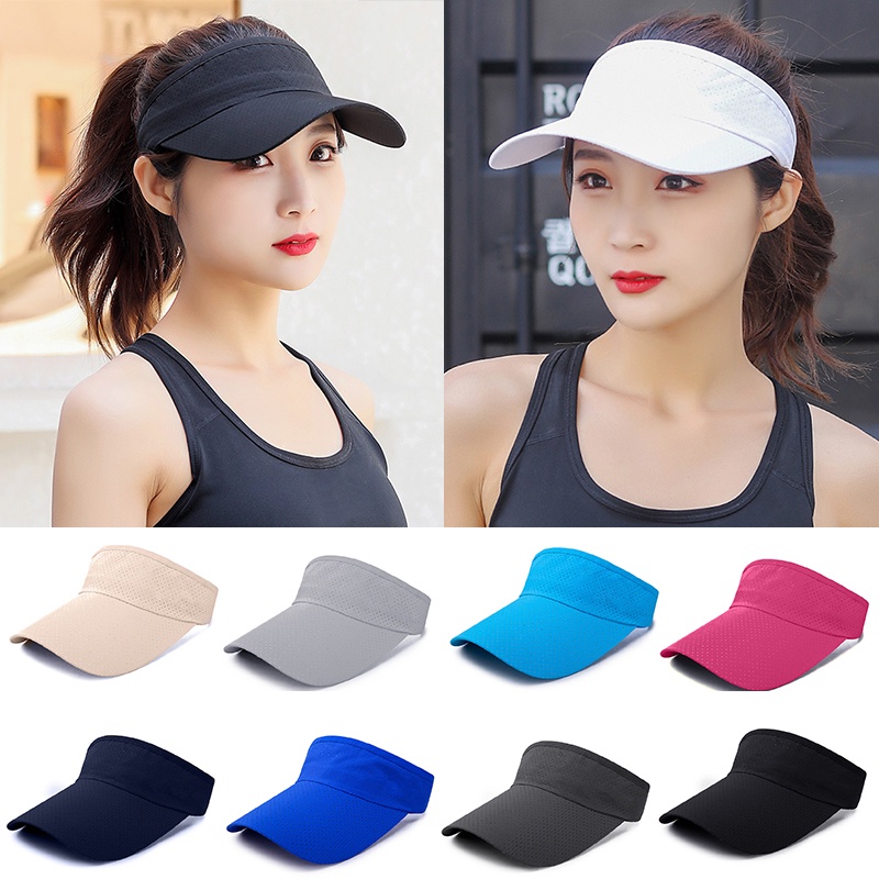Mũ Lưỡi Trai Hở Chóp Màu Trơn Thoáng Khí Chống Tia UV Thời Trang Mùa Hè Cho Nam Và Nữ