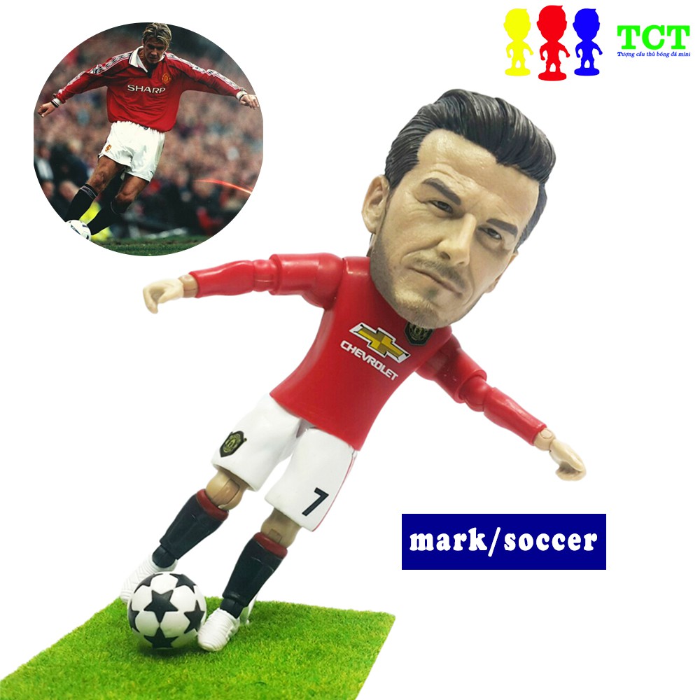 Tượng cầu thủ bóng đá MarkSoccer 13cm David Beckham - Manchester United (MU) thỏa thích tạo dáng