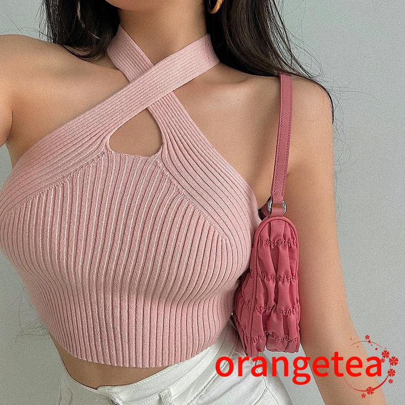 Áo Croptop Sát Nách Màu Sắc Đơn Giản Cho Nữ
