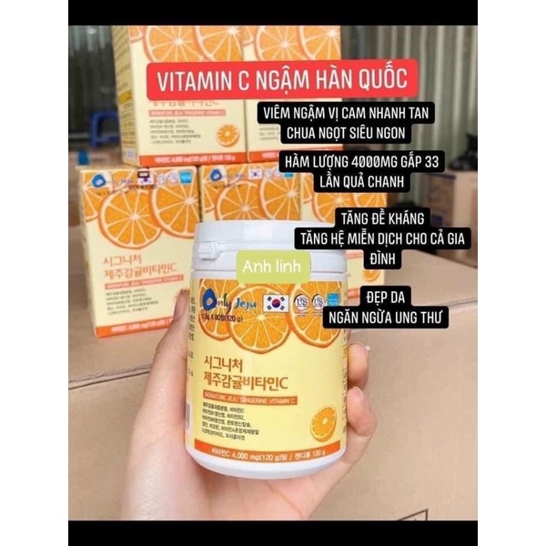 [HÀNG MỚI VỀ] Viên Vitamin C  JEJU Tangerine Multivita C Hàn Quốc Vị Cam