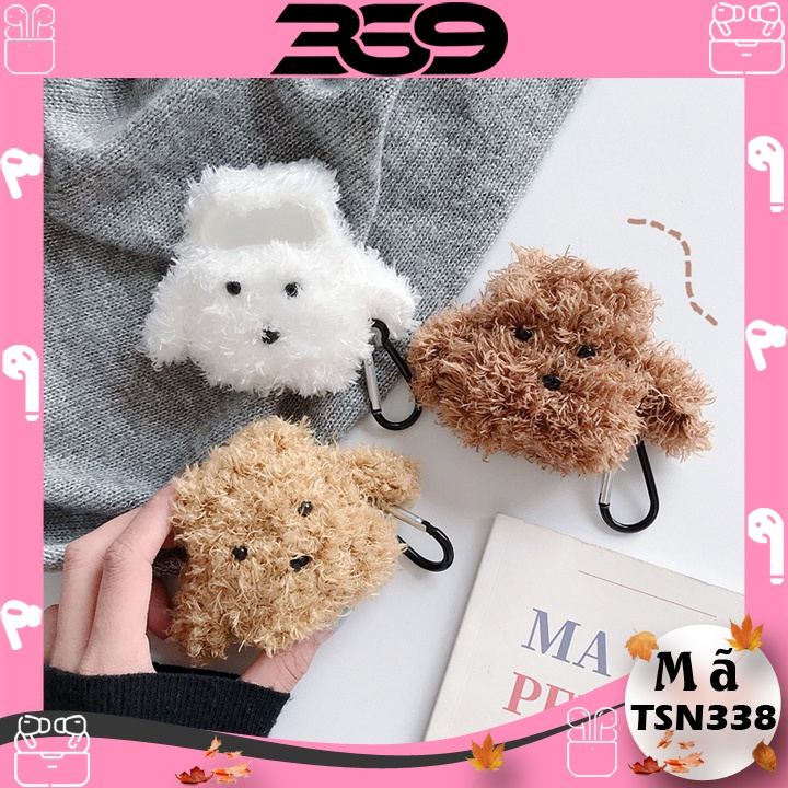 Ốp Airpods 1/2/3/Pro Chó Bông Teddy, Case Airpods dễ thương - Mã TSN338