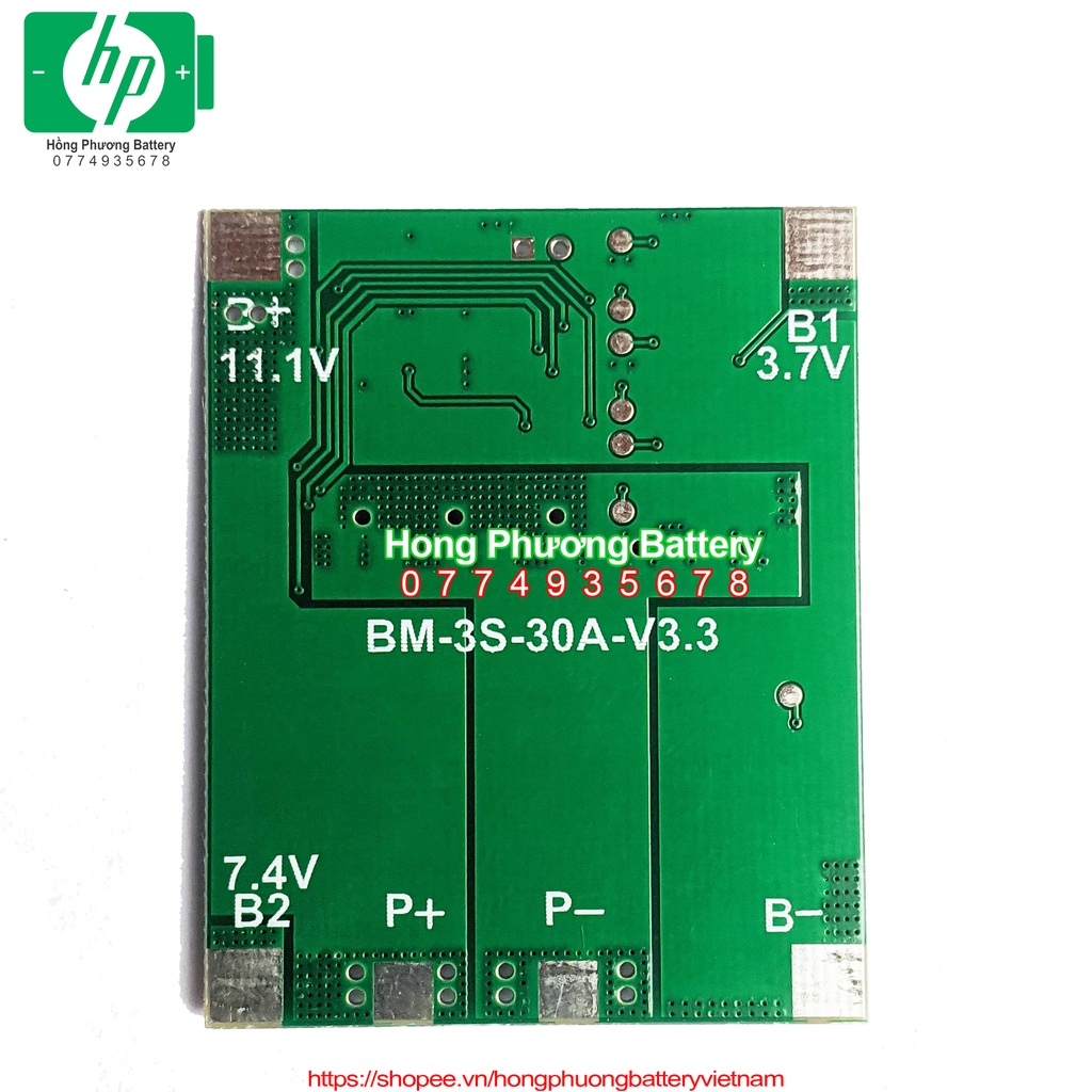 (A3) Mạch bảo vệ pin Lion 3S 30A chính hãng [ HP Battery ]