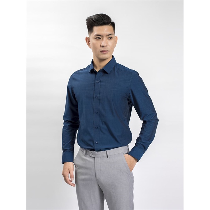 Áo sơ mi dài tay Aristino cổ độc đáo gọn gàng, sợi tre kháng khuẩn, from slim  tà lượn ALS60208