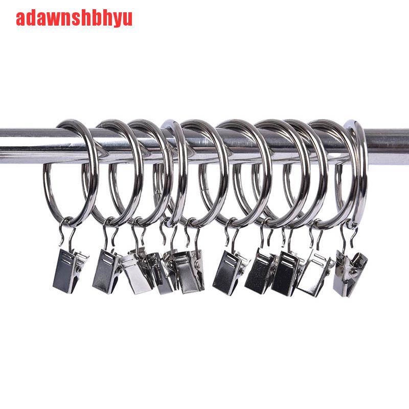 [adawnshbhyu]10PCS Home Decors High Qaulity Shower Curtain Rings Clamps Drapery Clips Window