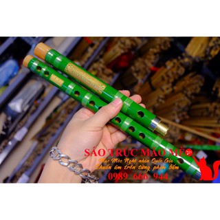 Sáo Dizi xanh khớp nối inox chính hãng Sáo trúc Mão Mèo